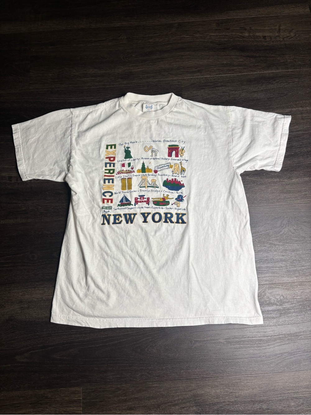 Vintage Experience New York City Landmarks Monuments T Shirt 90s Tourism